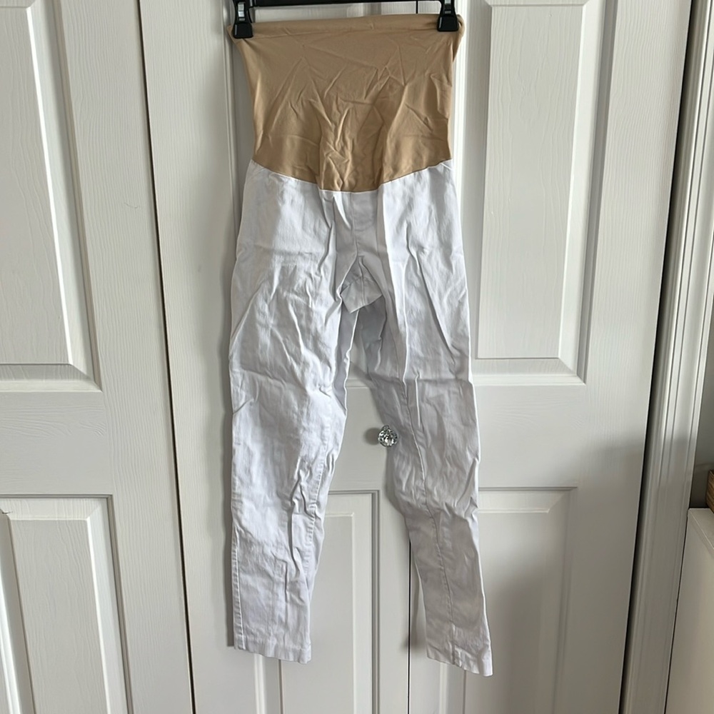 White maternity pants